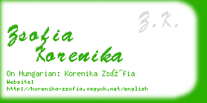 zsofia korenika business card